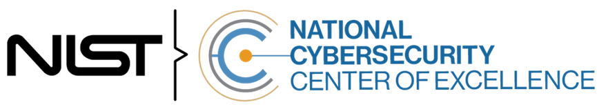 This graphic contains the logos for NIST and the NCCoE.