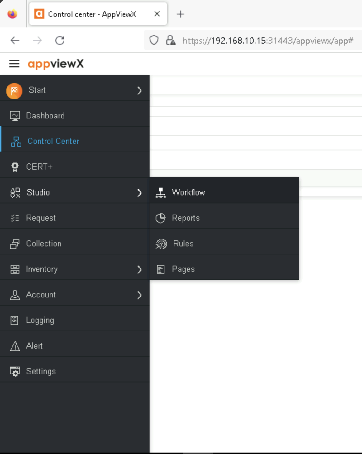 Image showing how to access the workflow library.