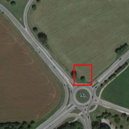 DOTA_v2 arial image dataset with Localization Trigger altering the traffic circle box.
